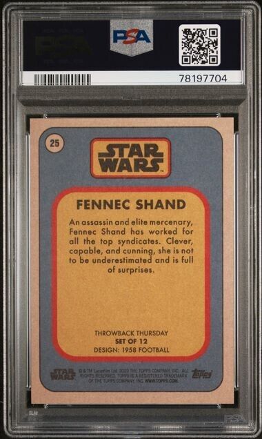 2023 Topps Star Wars Throwback Thursday Fennec Shand Card #25 PSA 10 Gem Mint