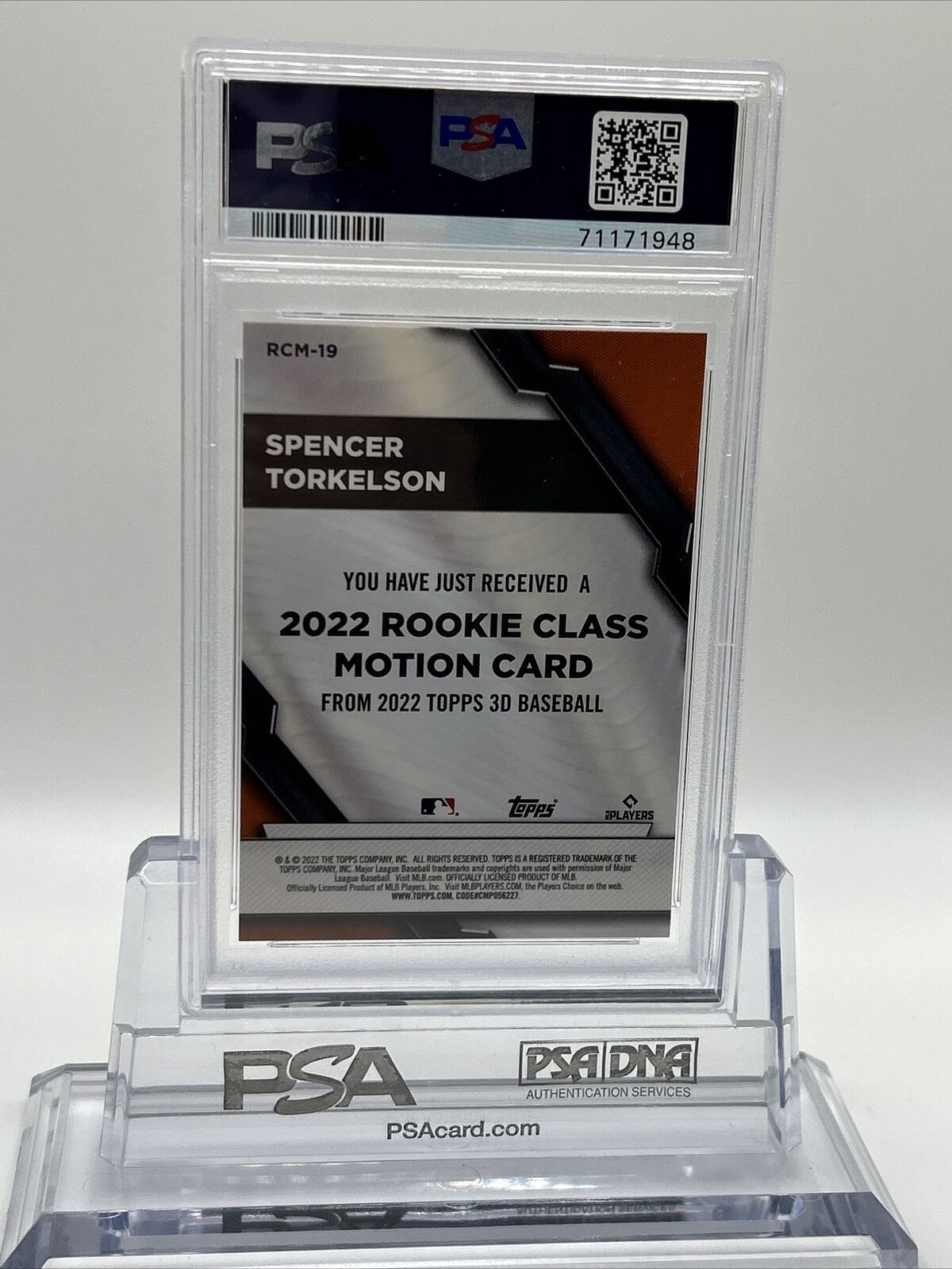 2022 Topps 3D Spencer Torkelson Rookie Class Motion Rookie Card #RCM19 PSA 10