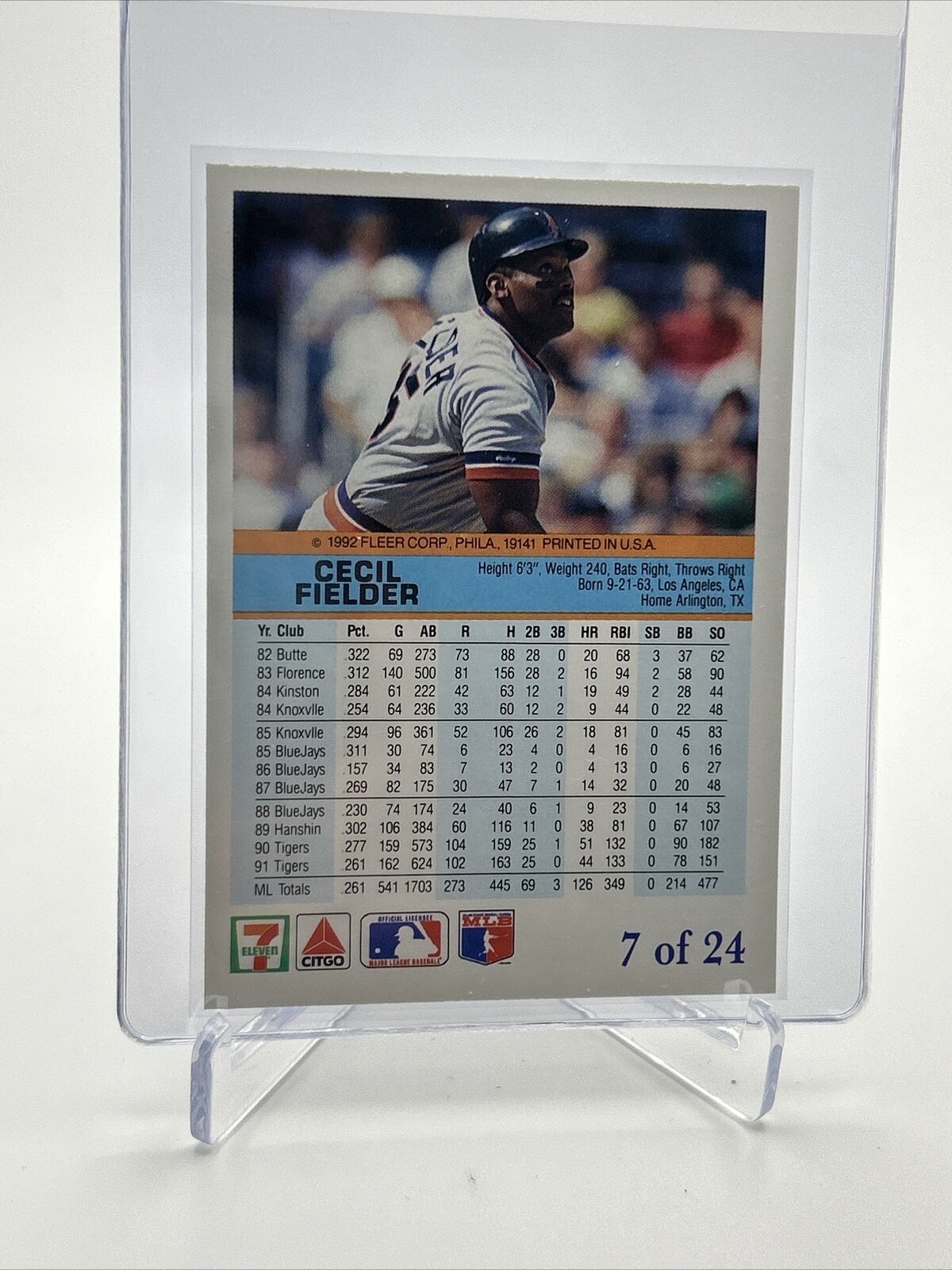 1992 Fleer The Performer Cecil Fielder Baseball Card #7 Mint FREE SHIPPING
