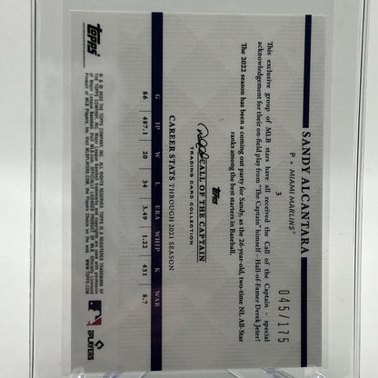 2022 Topps x Derek Jeter Sandy Alcantara 45/175 Baseball Card #3 FREE SHIPPING