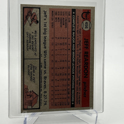 1981 Topps Jeff Reardon Rookie Baseball Card #456 NM-Mint FREE SHIPPING