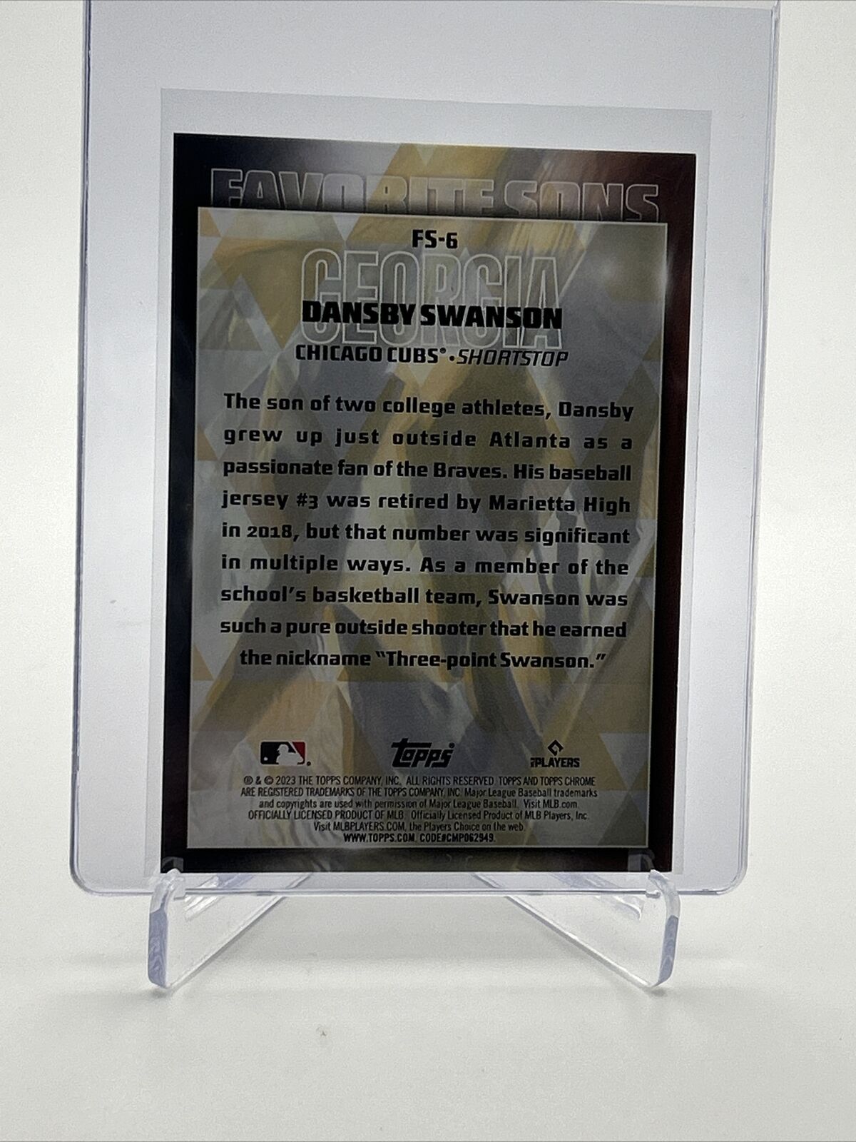 2023 Topps Favorite Sons Dansby Swanson Baseball Card #FS-6 FREE SHIPPING