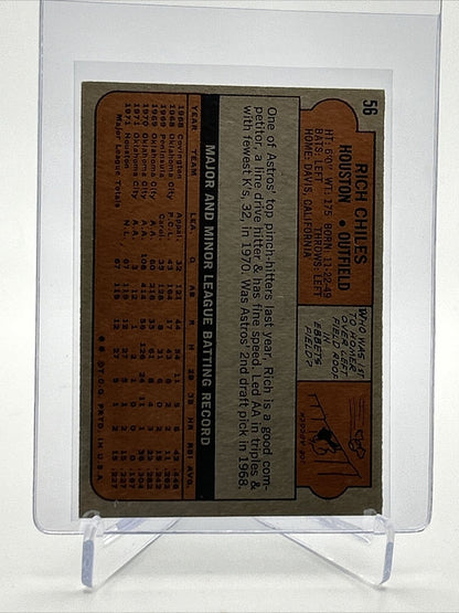 1972 Topps Rich Chiles Rookie Baseball Card #56 VG Quality FREE SHIPPING