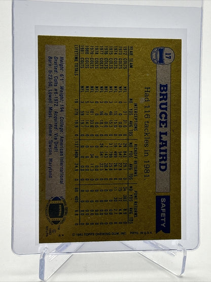 1982 Topps Bruce Laird Football Card #17 NM-MT FREE SHIPPING