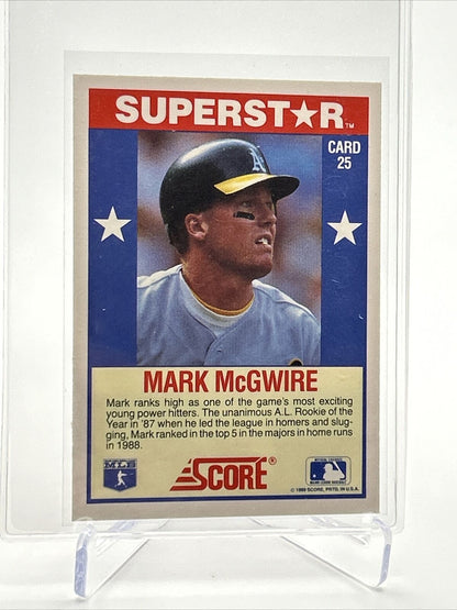 1989 Score Hottest 100 Mark McGwire Baseball Card #25 Mint FREE SHIPPING