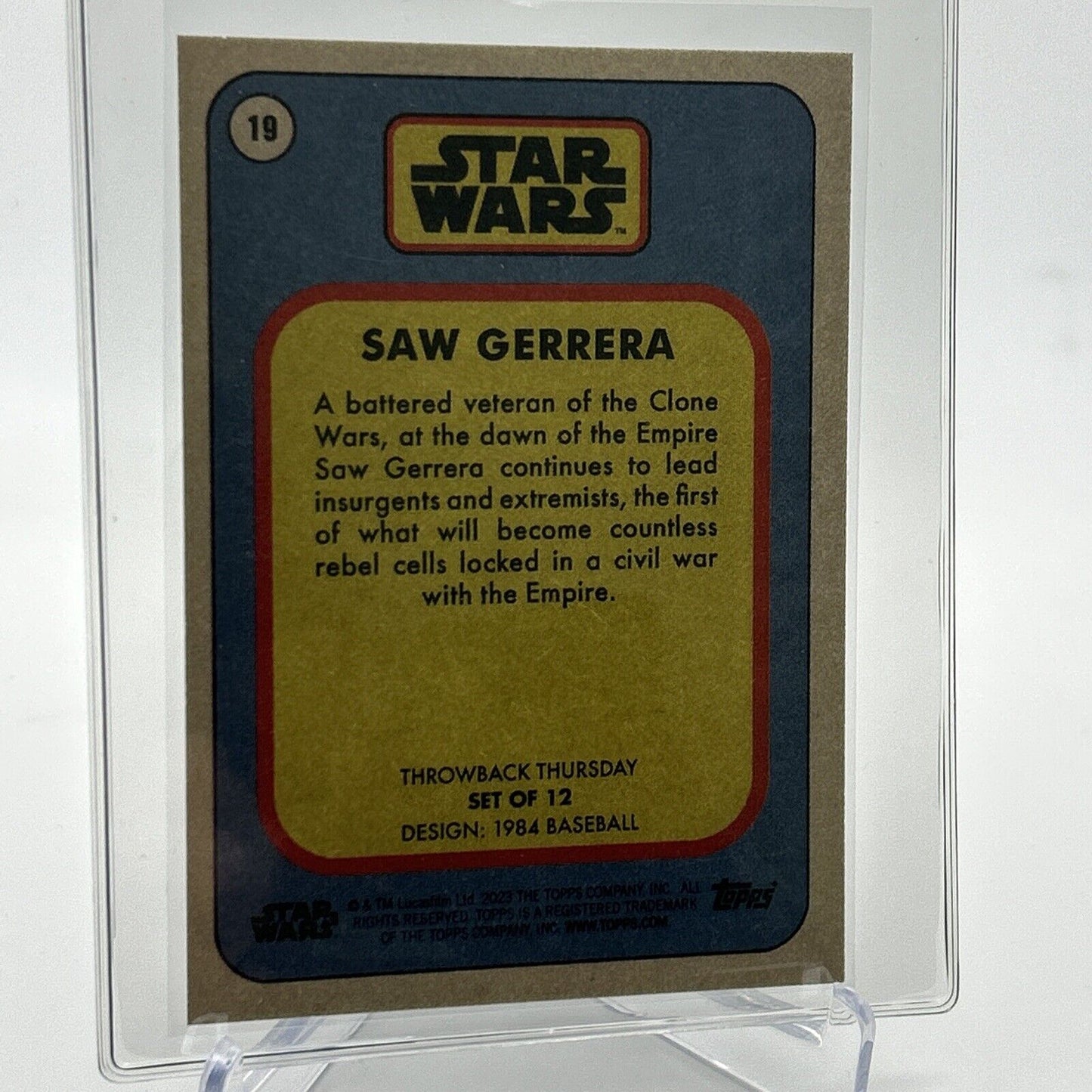 2023 Topps Star Wars Throwback Thursday Saw Gerrera #19 Mint FREE SHIPPING