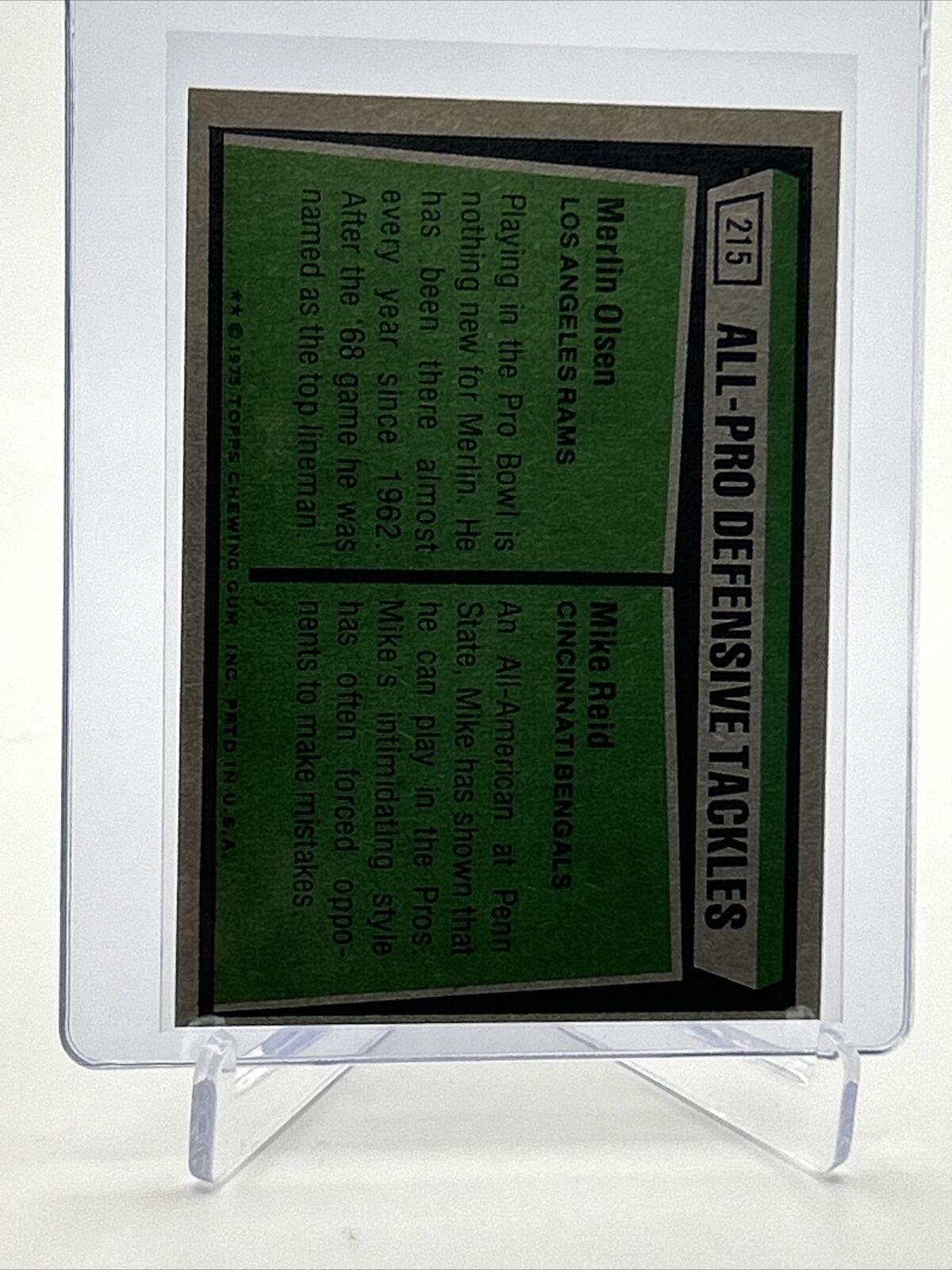 1975 Topps 1974 All-Pro Defensive Tackles Card #215 NM Quality FREE SHIPPING