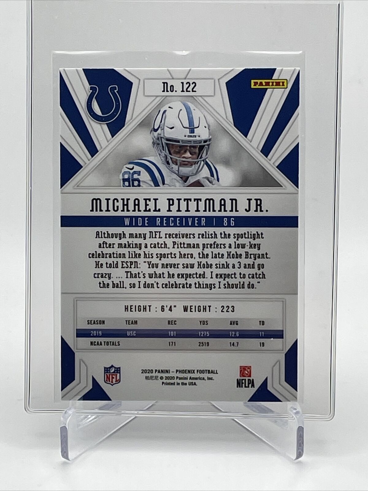 2020 Panini Phoenix FIRE BURST Michael Pittman Jr Rookie #122 Mint FREE SHIPPING