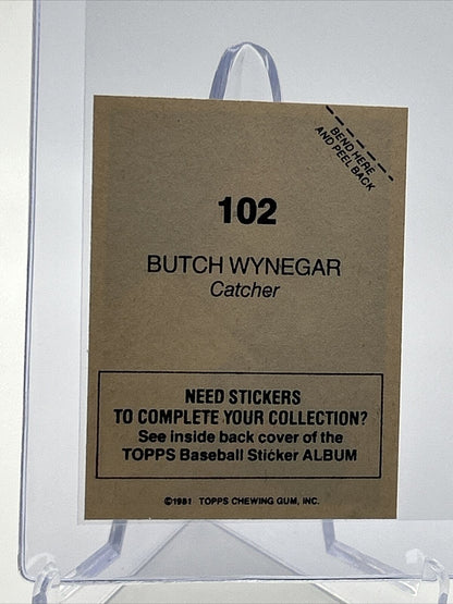 1981 Topps Stickers Butch Wynegar Baseball Card #102 NM-Mint FREE SHIPPING
