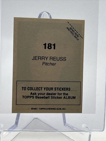 1981 Topps Stickers Jerry Reuss Baseball Card #181 NM-Mint FREE SHIPPING
