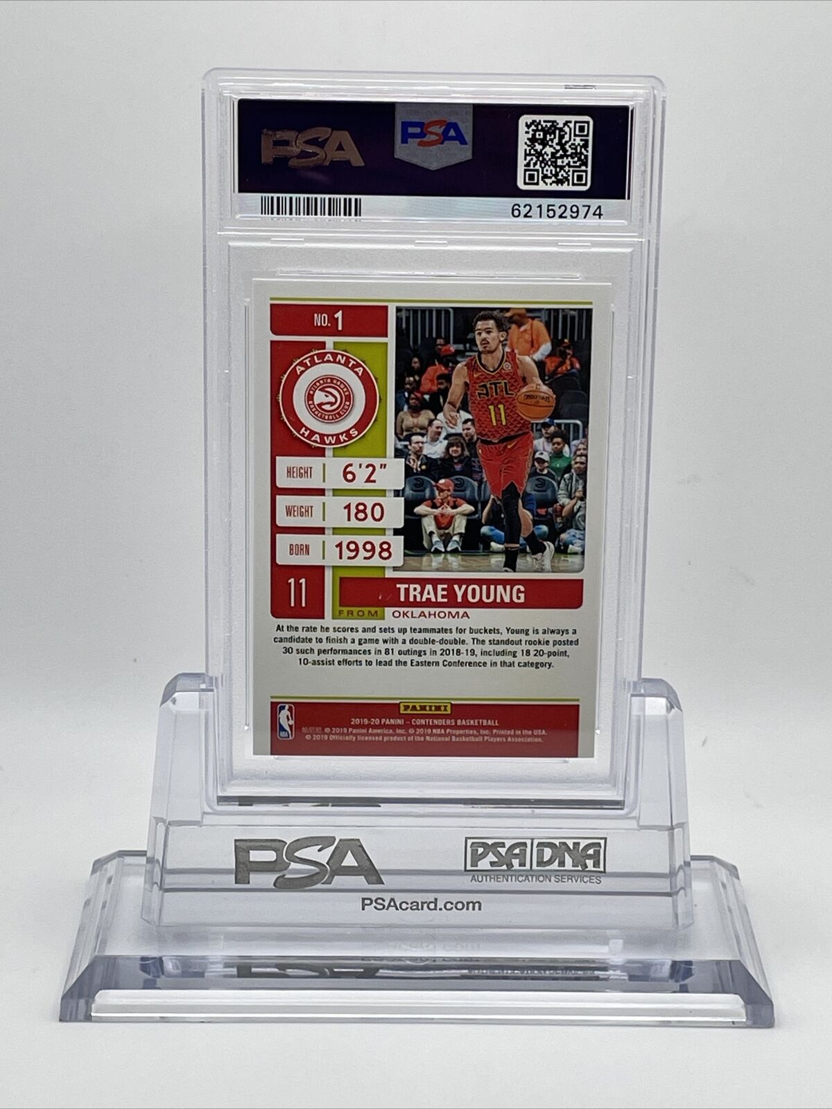 2019 Panini Contenders Trae Young Basketball Card #1 PSA 10