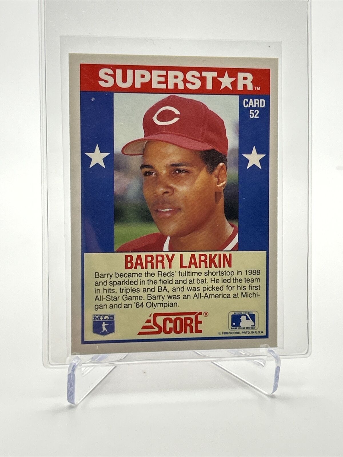 1989 Score Hottest 100 Barry Larkin Baseball Card #52 Mint FREE SHIPPING