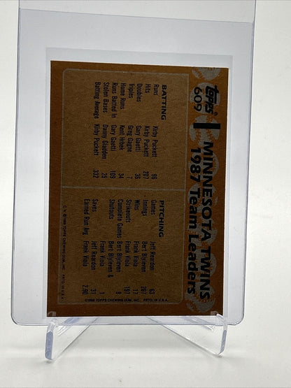 1988 Topps Twins Leaders Baseball Card #609 Mint FREE SHIPPING