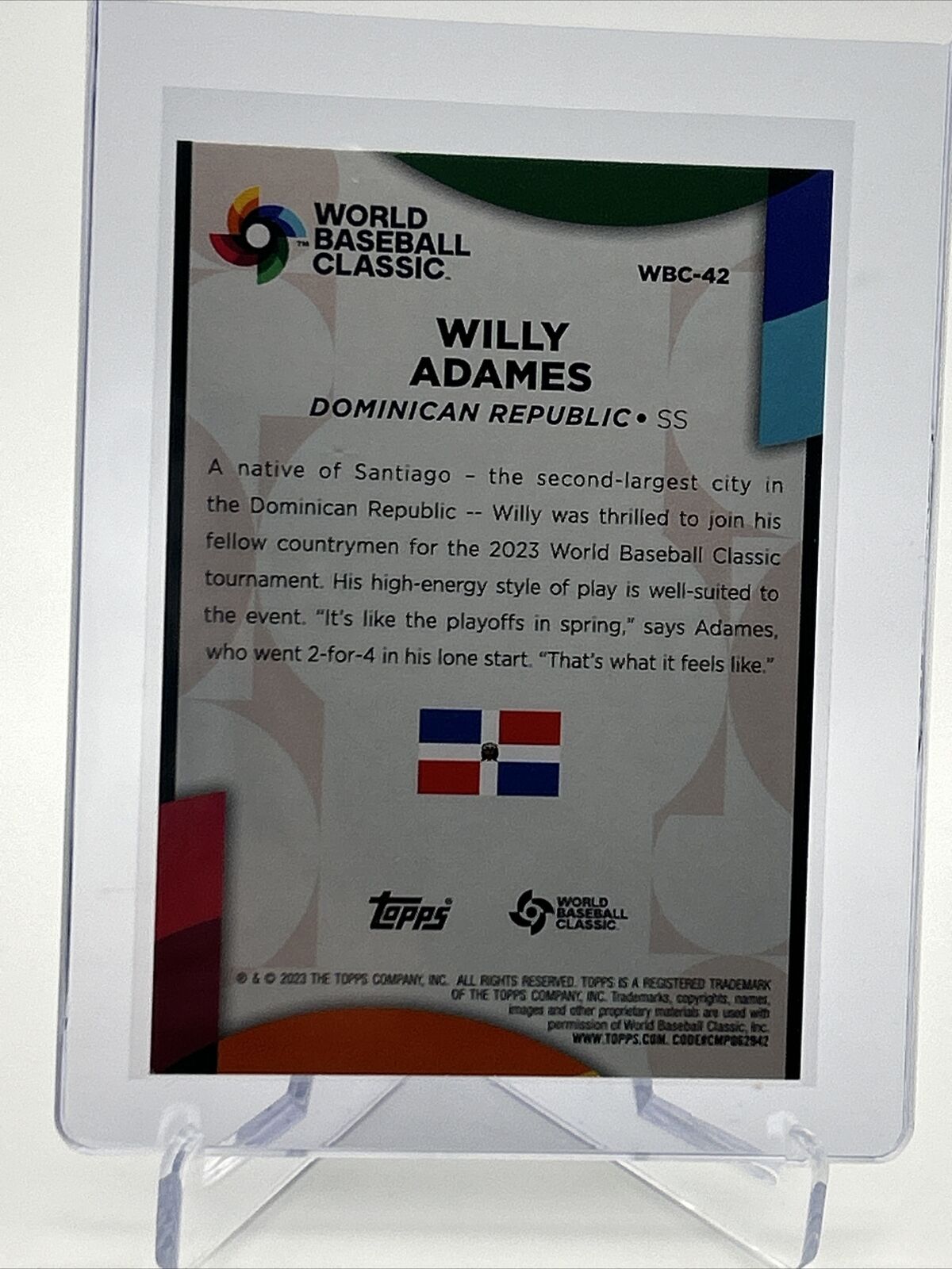 2023 Topps World Baseball Classic Stars Willy Adames #WBC-42 FREE SHIPPING