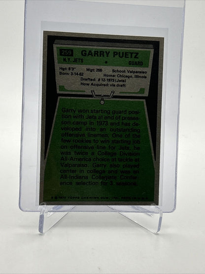 1975 Topps Garry Puetz Rookie Football Card #259 NM Quality FREE SHIPPING