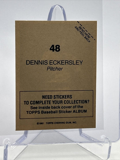 1981 Topps Stickers Dennis Eckersley Baseball Card #48 NM-Mint FREE SHIPPING
