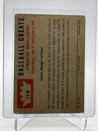 1960 Fleer Baseball Greats Connie Mack Card #14 Poor Quality FREE SHIPPING