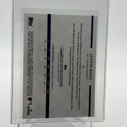 2022 Topps x Derek Jeter Austin Riley Baseball Card #30 Mint FREE SHIPPING