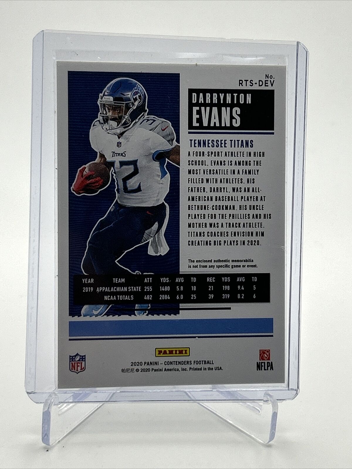 2020 Panini Contenders Rookie Ticket Darrynton Evans RC #RTS-DEV FREE SHIPPING