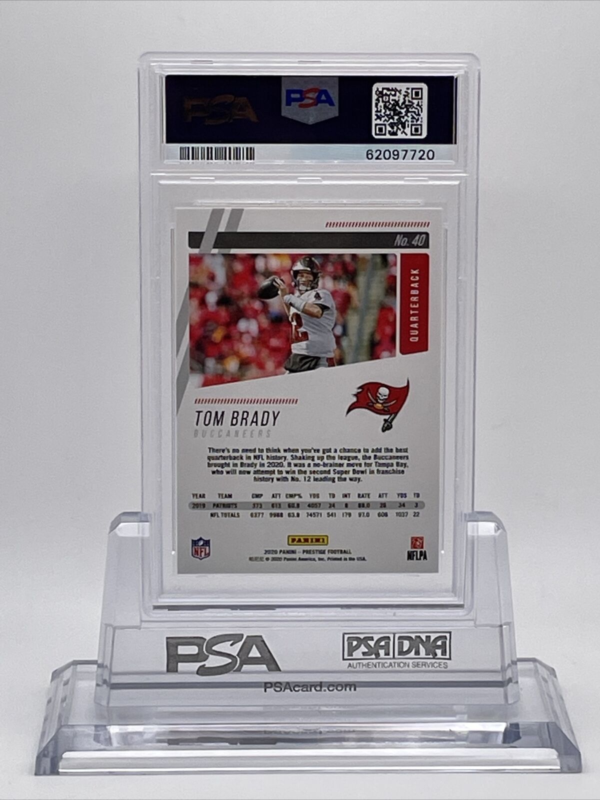 2020 Panini Prestige Tom Brady Football Card #40 PSA 10