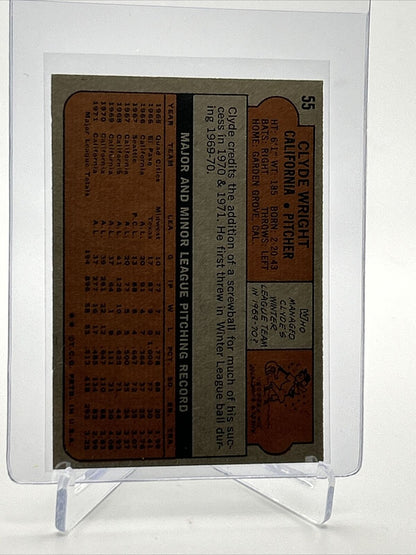 1972 Topps Clyde Wright Baseball Card #55 VG-EX Quality FREE SHIPPING