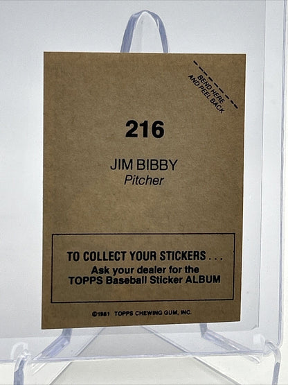 1981 Topps Stickers Jim Bibby Baseball Card #216 NM-Mint FREE SHIPPING