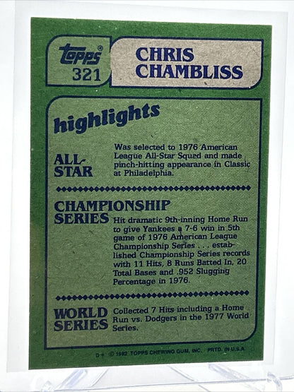 1982 Topps Chris Chambliss Baseball Card #321 NM-Mint FREE SHIPPING