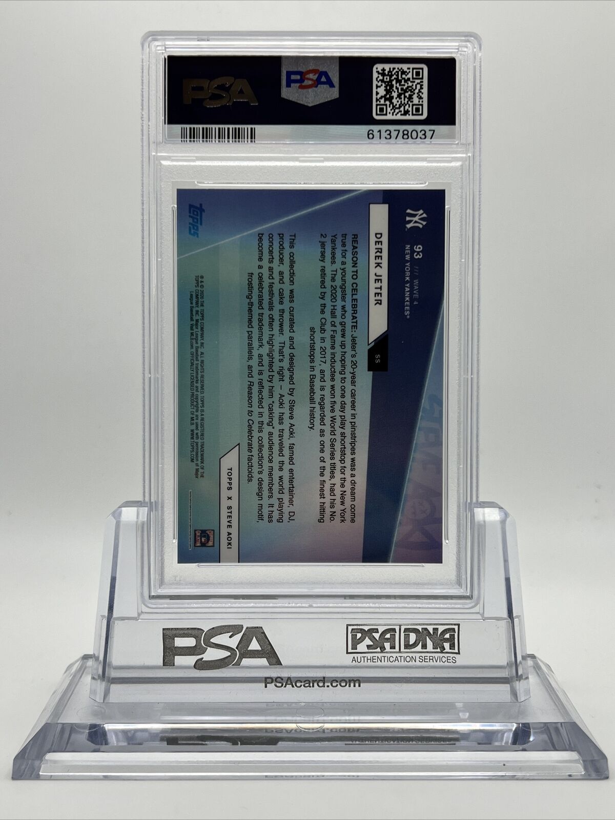 2020 Topps X Steve Aoki Derek Jeter Baseball Card #93 PSA 10