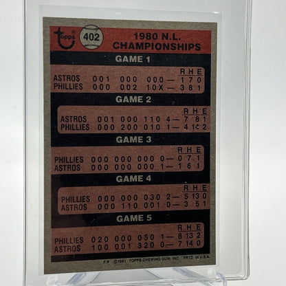 1981 Topps 1980 N.L. Championships NLCS Baseball Card #402 NM-Mint FREE SHIPPING
