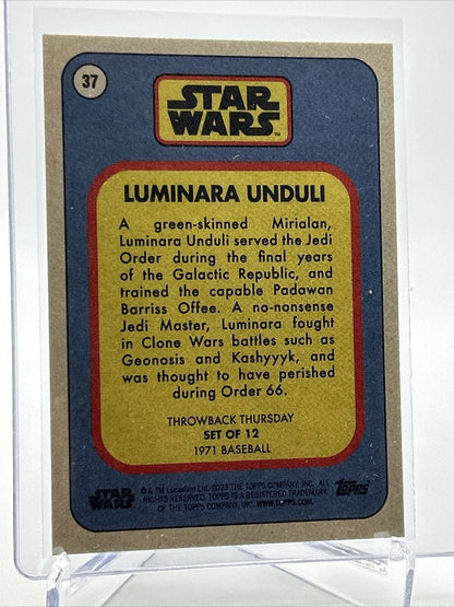 2023 Topps Star Wars Throwback Thursday Luminara Unduli #37 Mint FREE SHIPPING