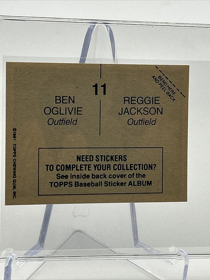 1981 Topps Stickers Reggie Jackson/Ben Oglivie Card #11 NM-Mint FREE SHIPPING