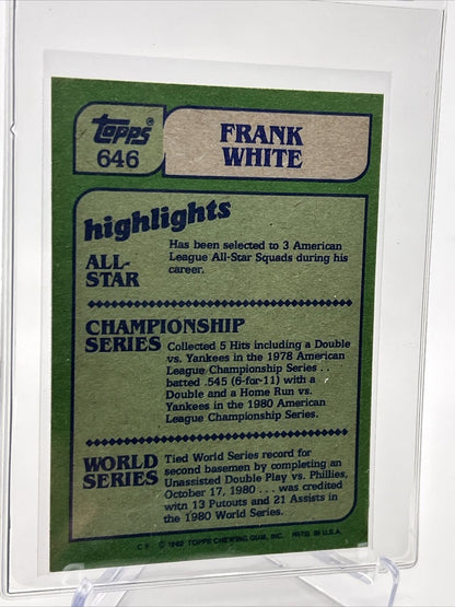 1982 Topps Frank White Baseball Card #646 NM-Mint FREE SHIPPING