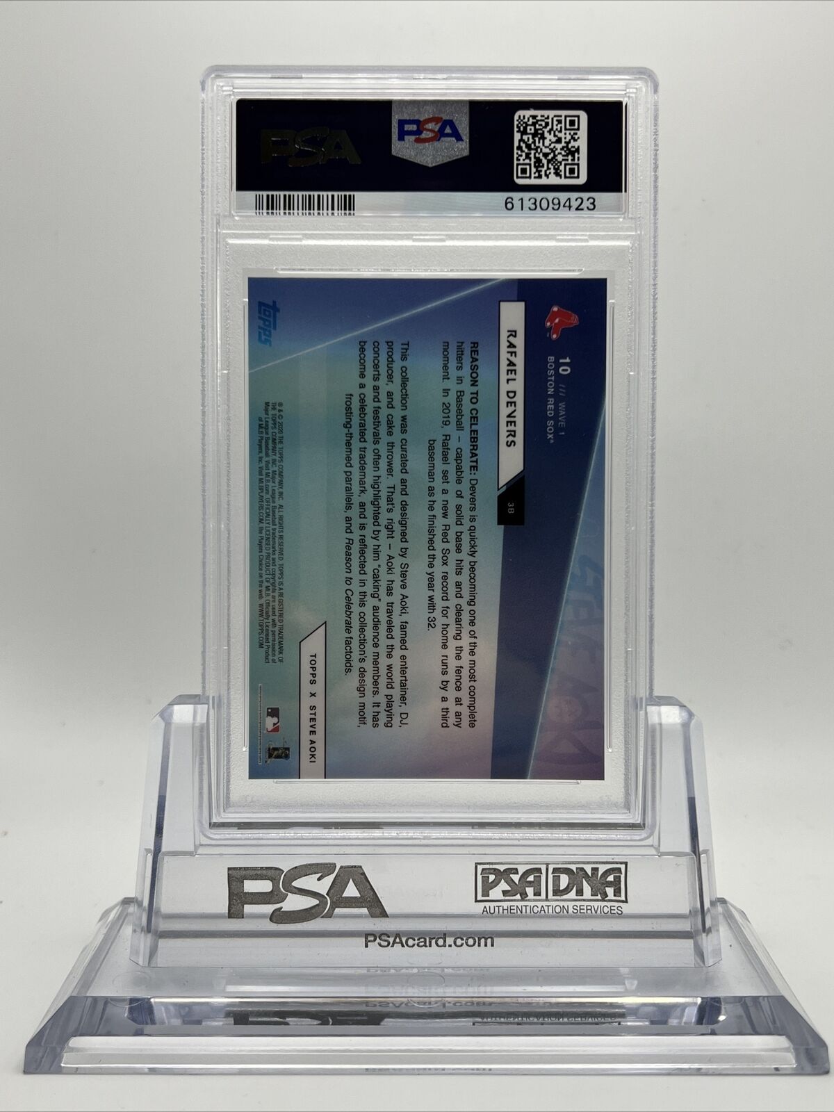 2020 Topps X Steve Aoki Rafael Devers Baseball Card #10 PSA 10