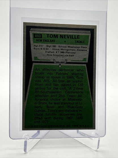 1975 Topps Tom Neville Football Card #493 NM Quality FREE SHIPPING