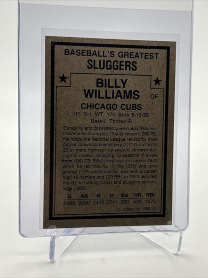 1982 TCMA Greatest Sluggers Billy Williams Baseball Card #13 Mint FREE SHIPPING