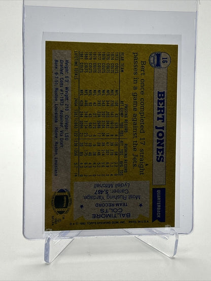 1982 Topps Bert Jones Football Card #16 NM-MT FREE SHIPPING