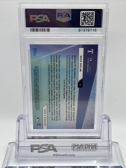 2020 Topps X Steve Aoki Nick Solak Rainbow Foilboard Rookie Card #74 PSA 9