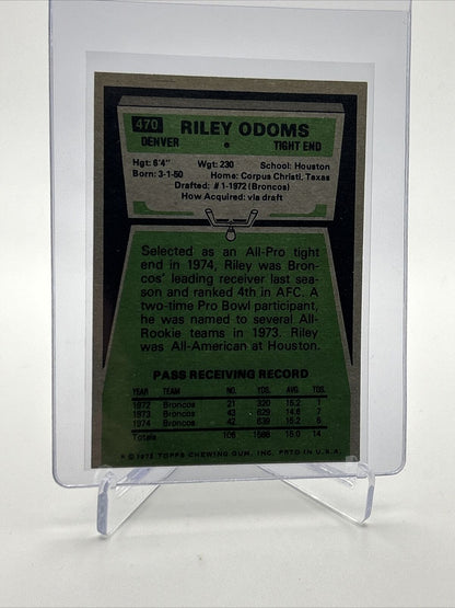 1975 Topps Riley Odoms Football Card #470 EX-MT Quality FREE SHIPPING