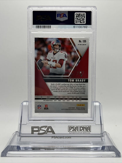 2020 Panini Mosaic Camo Pink Tom Brady Football Card #135 PSA 10