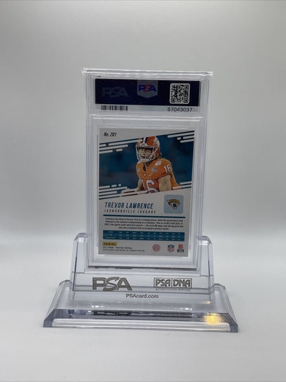 2021 Prestige SUNBURST XTRA Trevor Lawrence Rookie Football Card #201 PSA 9 Mint