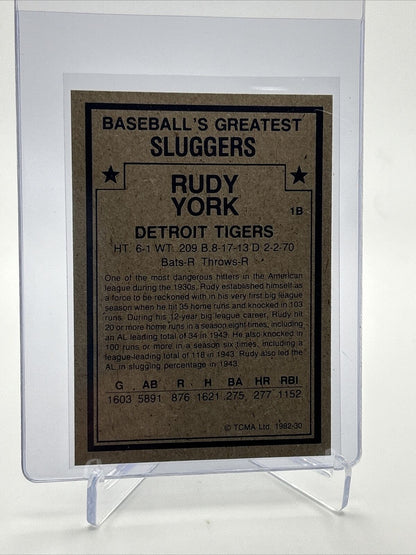 1982 TCMA Greatest Sluggers Rudy York Baseball Card #30 Mint FREE SHIPPING