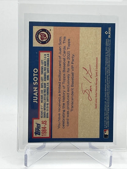 2021 Topps Transcendent Juan Soto Baseball Card #1984-JS 35/95 1984 Topps