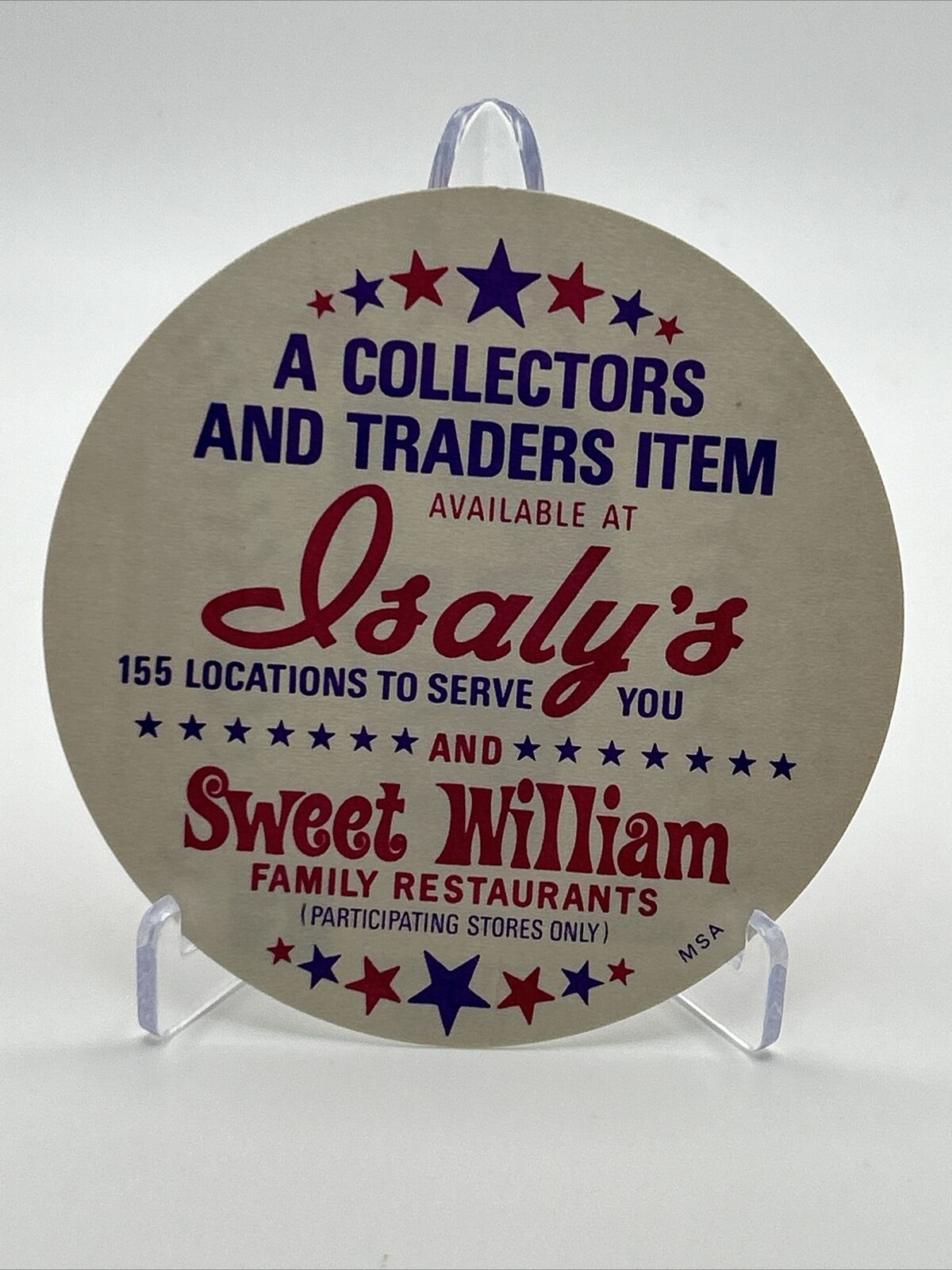 1976 Isaly's Sweet William Disc Doc Medich Baseball Card NM-MT FREE SHIPPING