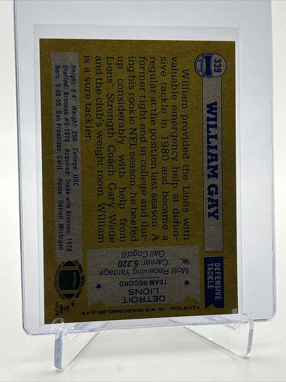 1982 Topps William Gay Rookie Football Card #339 NM-MT FREE SHIPPING