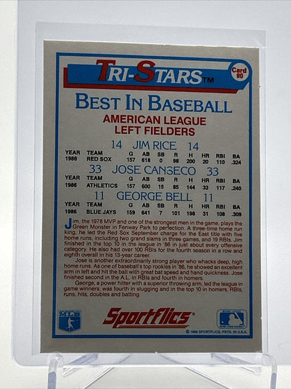 1987 Sportflics Rice/Canseco/Bell Baseball Card #80 Mint FREE SHIPPING