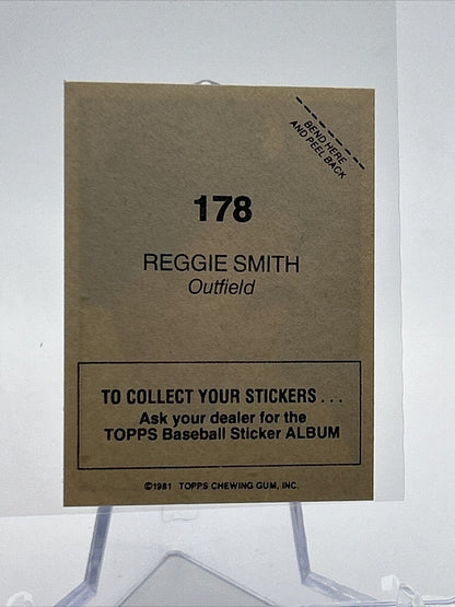 1981 Topps Stickers Reggie Smith Baseball Card #178 NM-Mint FREE SHIPPING