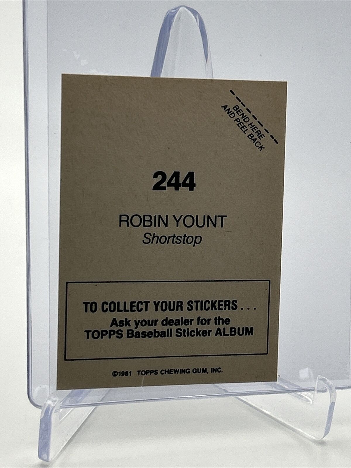 1981 Topps Stickers Robin Yount FOIL BaseballCard #244 NM-Mint FREE SHIPPING