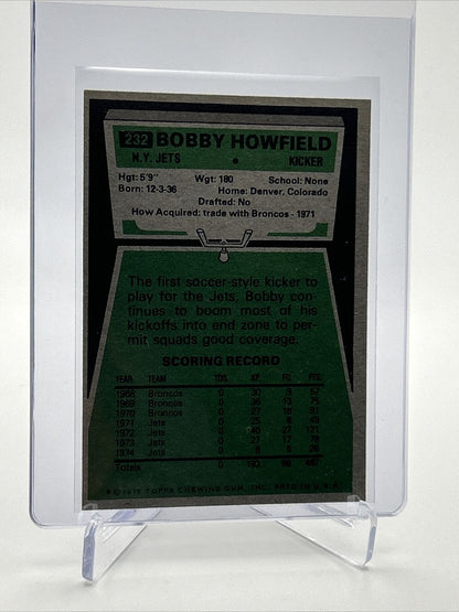 1975 Topps Bobby Howfield Football Card #232 NM Quality FREE SHIPPING