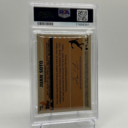 2022 Topps Transcendent VIP Party Juan Soto Baseball Card #1983 PSA 10 23/95