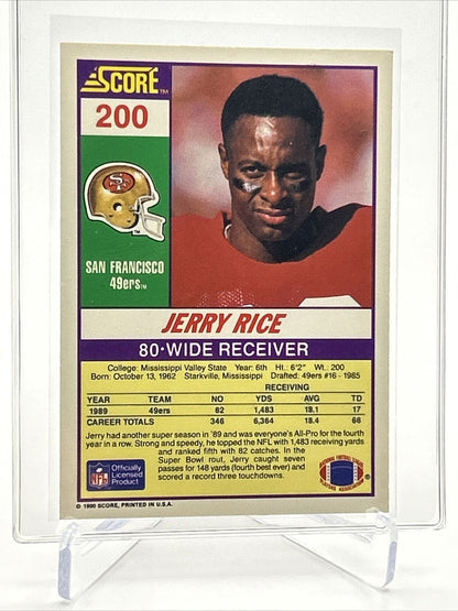 1990 Score Jerry Rice Football Card #200 NM-MT FREE SHIPPING